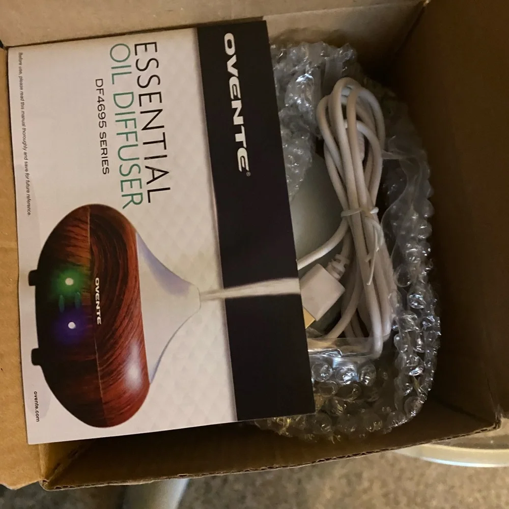 New Ovente LED Essential Oil Diffuser | Aromatherapy Humidifier | Wood Grain